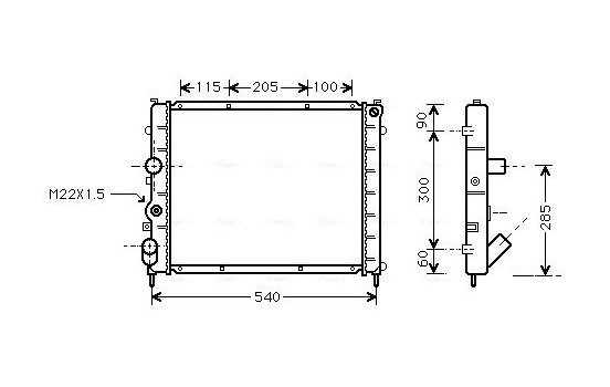 Radiator, engine cooling RTA2174 Ava Quality Cooling