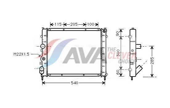 Radiator, engine cooling RTA2215 Ava Quality Cooling