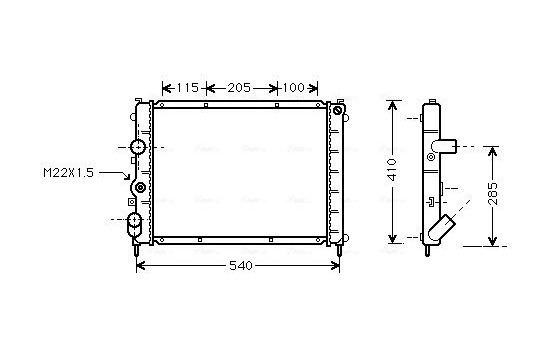 Radiator, engine cooling RTA2231 Ava Quality Cooling