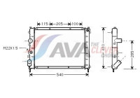 Radiator, engine cooling RTA2231 Ava Quality Cooling