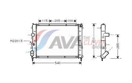 Radiator, engine cooling RTA2231 Ava Quality Cooling