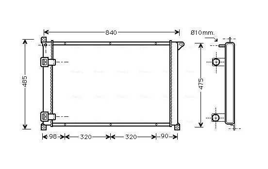 Radiator, engine cooling RTA2257 Ava Quality Cooling