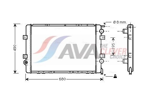 Radiator, engine cooling RTA2264 Ava Quality Cooling