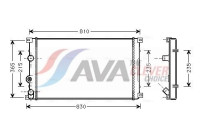 Radiator, engine cooling RTA2276 Ava Quality Cooling