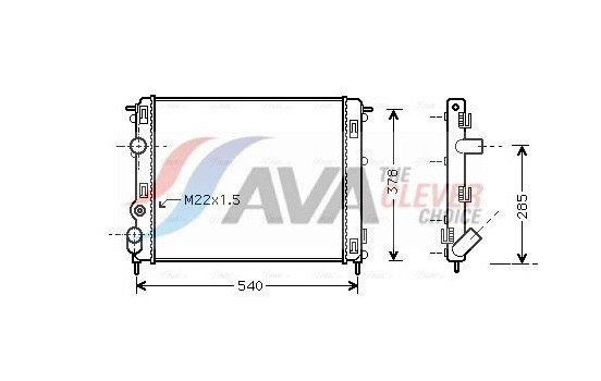 Radiator, engine cooling RTA2302 Ava Quality Cooling