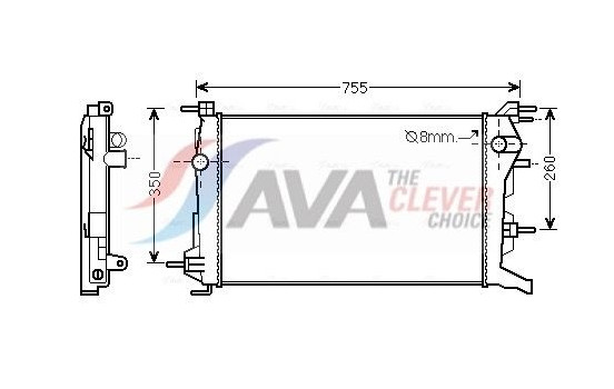 Radiator, engine cooling RTA2460 Ava Quality Cooling