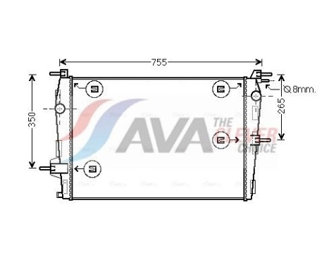 Radiator, engine cooling RTA2573 Ava Quality Cooling