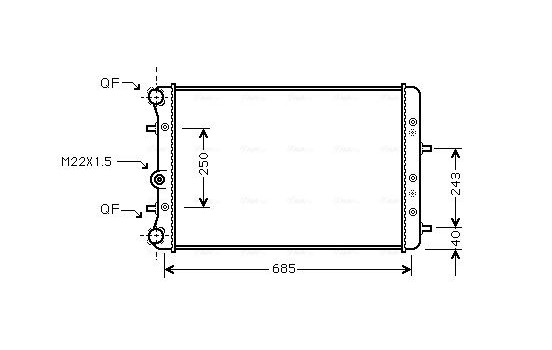 Radiator, engine cooling SAA2006 Ava Quality Cooling