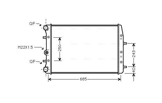 Radiator, engine cooling SAA2008 Ava Quality Cooling