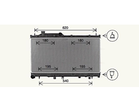 Radiator, engine cooling SU2110 Ava Quality Cooling, Image 3