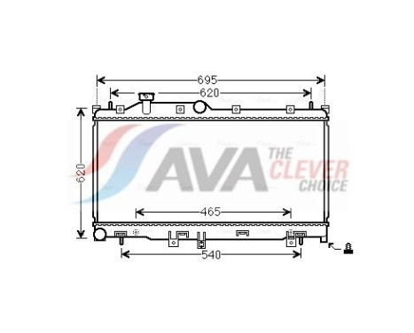 Radiator, engine cooling SU2110 Ava Quality Cooling, Image 3
