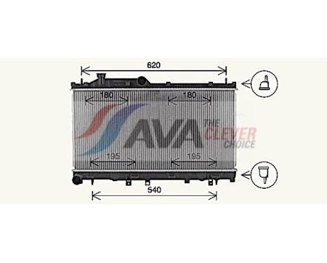 Radiator, engine cooling SU2116 Ava Quality Cooling, Image 2