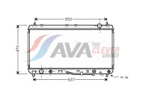 Radiator, engine cooling TO2232 Ava Quality Cooling