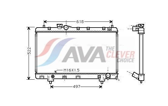 Radiator, engine cooling TO2241 Ava Quality Cooling