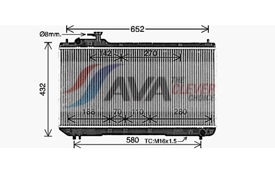 Radiator, engine cooling TO2297 Ava Quality Cooling