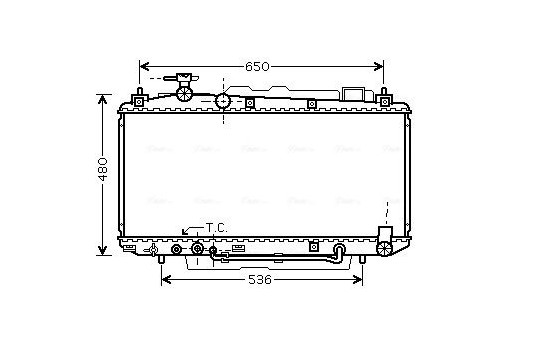 Radiator, engine cooling TO2301 Ava Quality Cooling