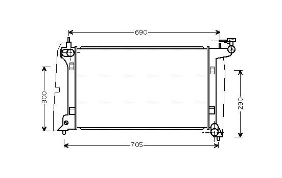 Radiator, engine cooling TO2302 Ava Quality Cooling