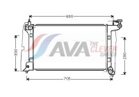 Radiator, engine cooling TO2302 Ava Quality Cooling
