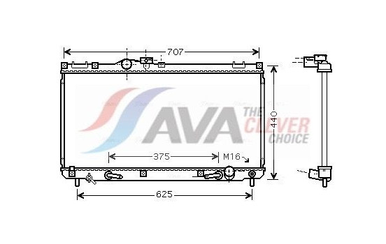 Radiator, engine cooling TO2322 Ava Quality Cooling