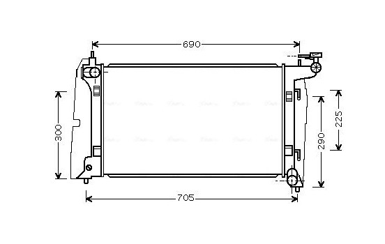 Radiator, engine cooling TO2323 Ava Quality Cooling