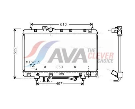 Radiator, engine cooling TO2330 Ava Quality Cooling