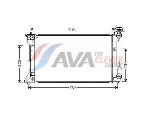 Radiator, engine cooling TO2333 Ava Quality Cooling
