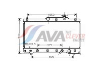 Radiator, engine cooling TO2336 Ava Quality Cooling