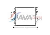 Radiator, engine cooling TO2367 Ava Quality Cooling