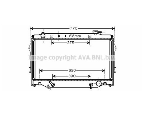 Radiator, engine cooling TO2376 Ava Quality Cooling