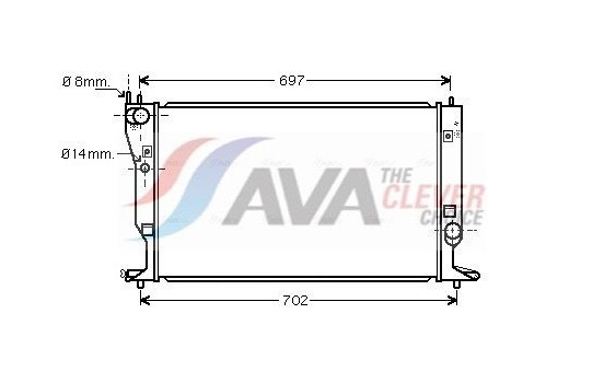 Radiator, engine cooling TO2399 Ava Quality Cooling