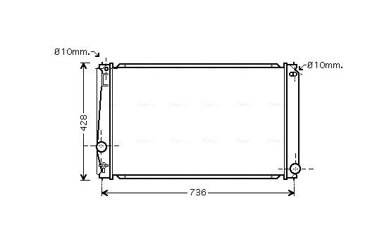 Radiator, engine cooling TO2419 Ava Quality Cooling