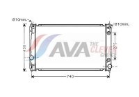Radiator, engine cooling TO2420 Ava Quality Cooling