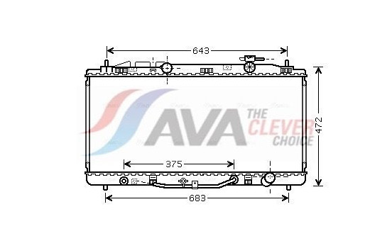 Radiator, engine cooling TO2473 Ava Quality Cooling