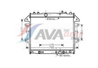 Radiator, engine cooling TO2496 Ava Quality Cooling