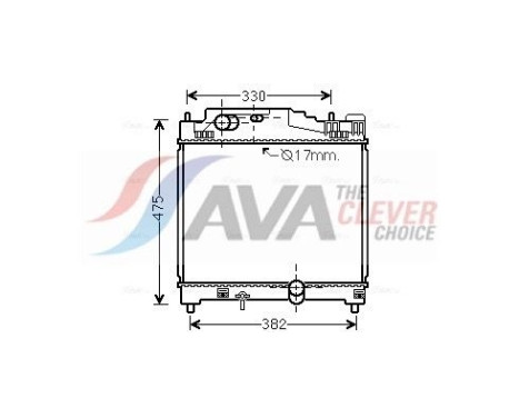 Radiator, engine cooling TO2501 Ava Quality Cooling