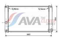 Radiator, engine cooling TO2608 Ava Quality Cooling
