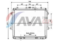 Radiator, engine cooling TO2616 Ava Quality Cooling