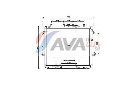 Radiator, engine cooling TO2616 Ava Quality Cooling