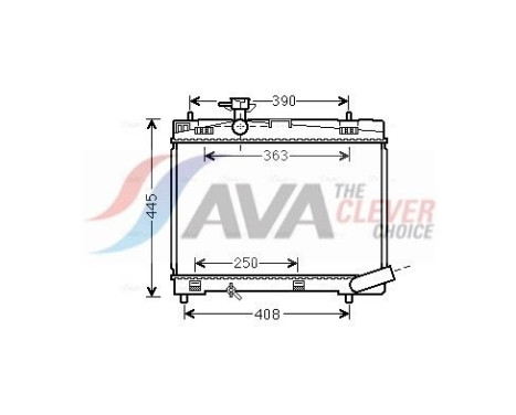 Radiator, engine cooling TO2663 Ava Quality Cooling