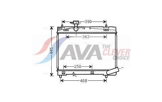 Radiator, engine cooling TO2663 Ava Quality Cooling