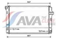 Radiator, engine cooling TO2700 Ava Quality Cooling