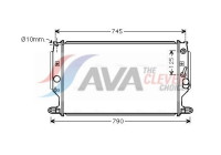 Radiator, engine cooling TO2704 Ava Quality Cooling