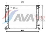 Radiator, engine cooling TO2717 Ava Quality Cooling