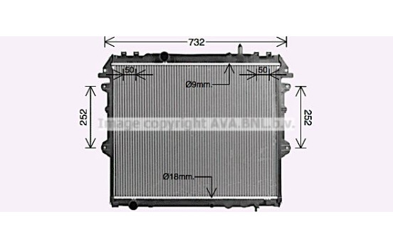 Radiator, engine cooling TO2753 Ava Quality Cooling