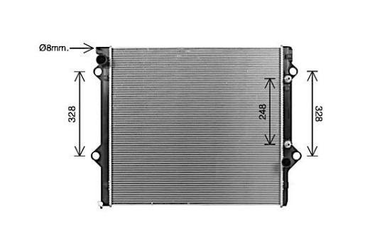 Radiator, engine cooling TO2767 Ava Quality Cooling