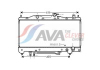 Radiator, engine cooling TOA2240 Ava Quality Cooling
