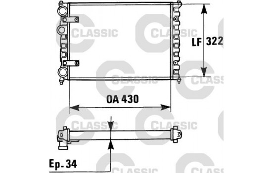 Radiator, engine cooling VALEO CLASSIC 230946