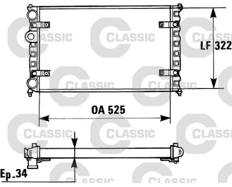 Radiator, engine cooling VALEO CLASSIC 230947