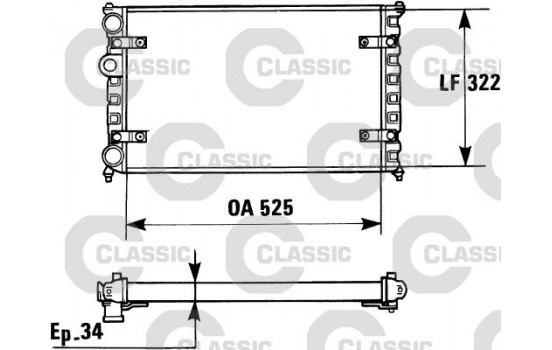 Radiator, engine cooling VALEO CLASSIC 230947