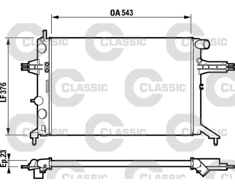 Radiator, engine cooling VALEO CLASSIC 232795